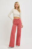 Brick High Rise Tummy Control Wide Leg Jeans