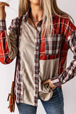 Holiday Plaid Patchwork Neck Shacket