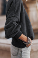 Mock Neck Dropped Shoulder Sweatshirt