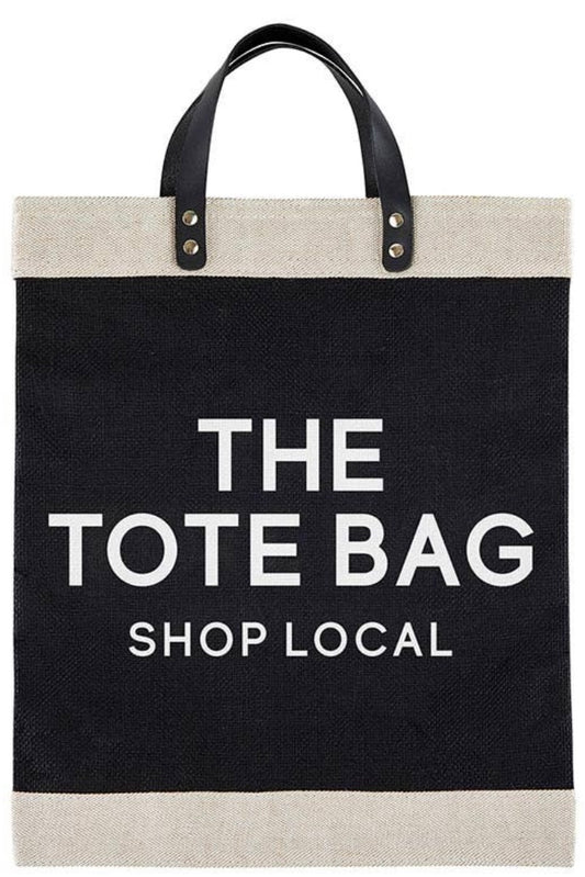 the tote bag black jute tote xl