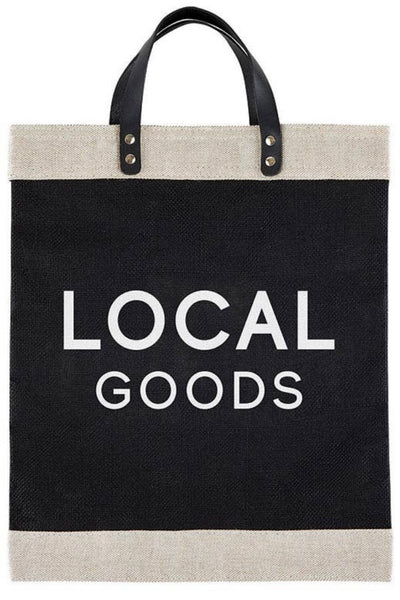 local goods black jute tote xl