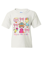 KIDS Hello 1st-6th Grade Bow T-Shirt White