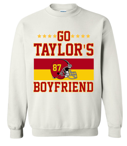 Go Taylors BF White Crewneck