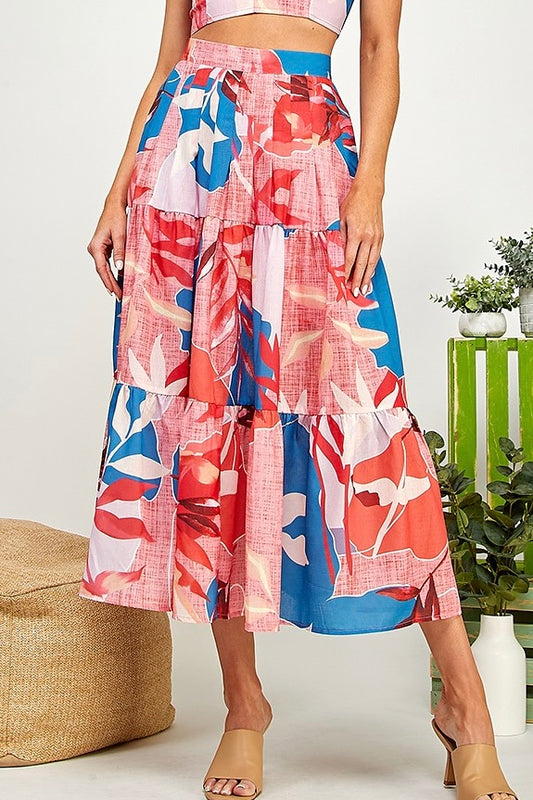 multi floral maxi skirt