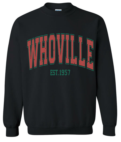 Whoville Black Crewneck Adult + Kids