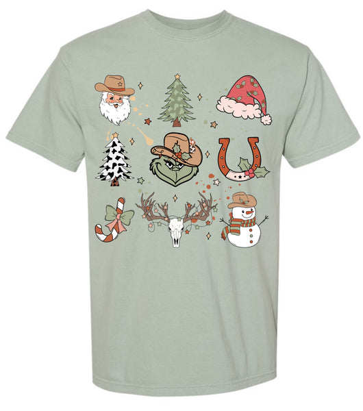 Cowboy Grinchmas Comfort Colors Tee