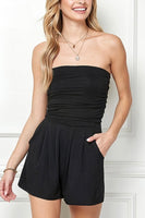 black tube top romper