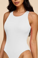 white ribbed tank bodysuit