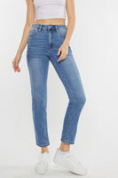 stretch slim straight leg denim