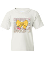 KIDS Pre-K to 6th Grade Pencil Bow T-Shirt White