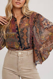 multi printed blouse