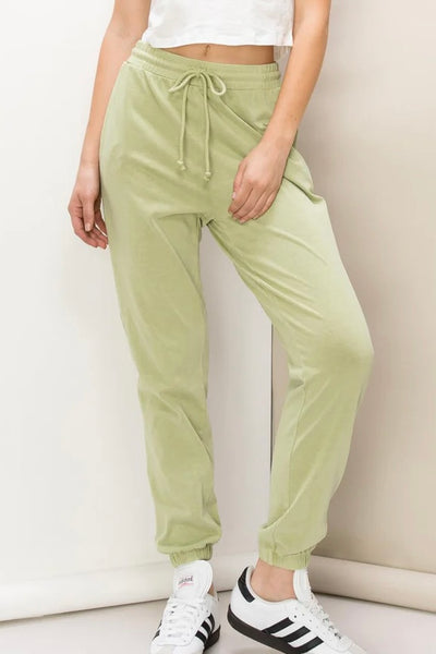 pale olive high waist jogger