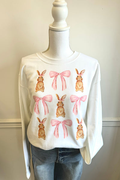 bunny + bow crewneck