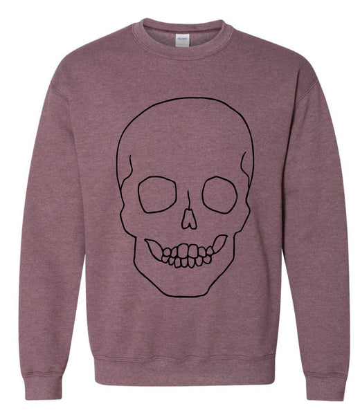 berry skull outline crewneck