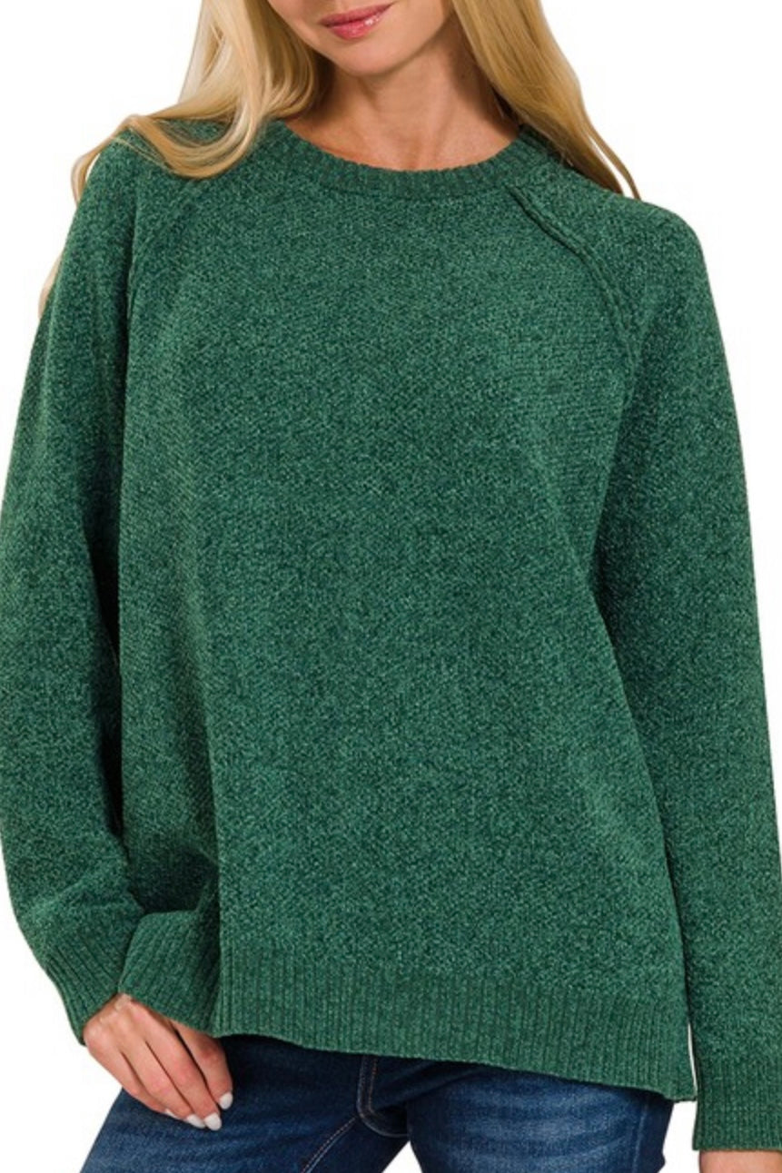 emerald green chenille sweater