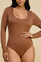 the softest v neck bodysuit taupe