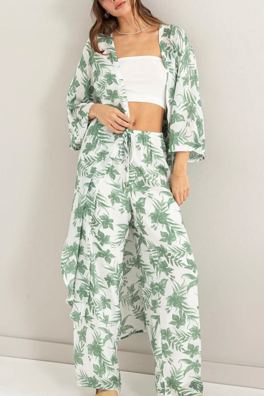 green leaf kimono