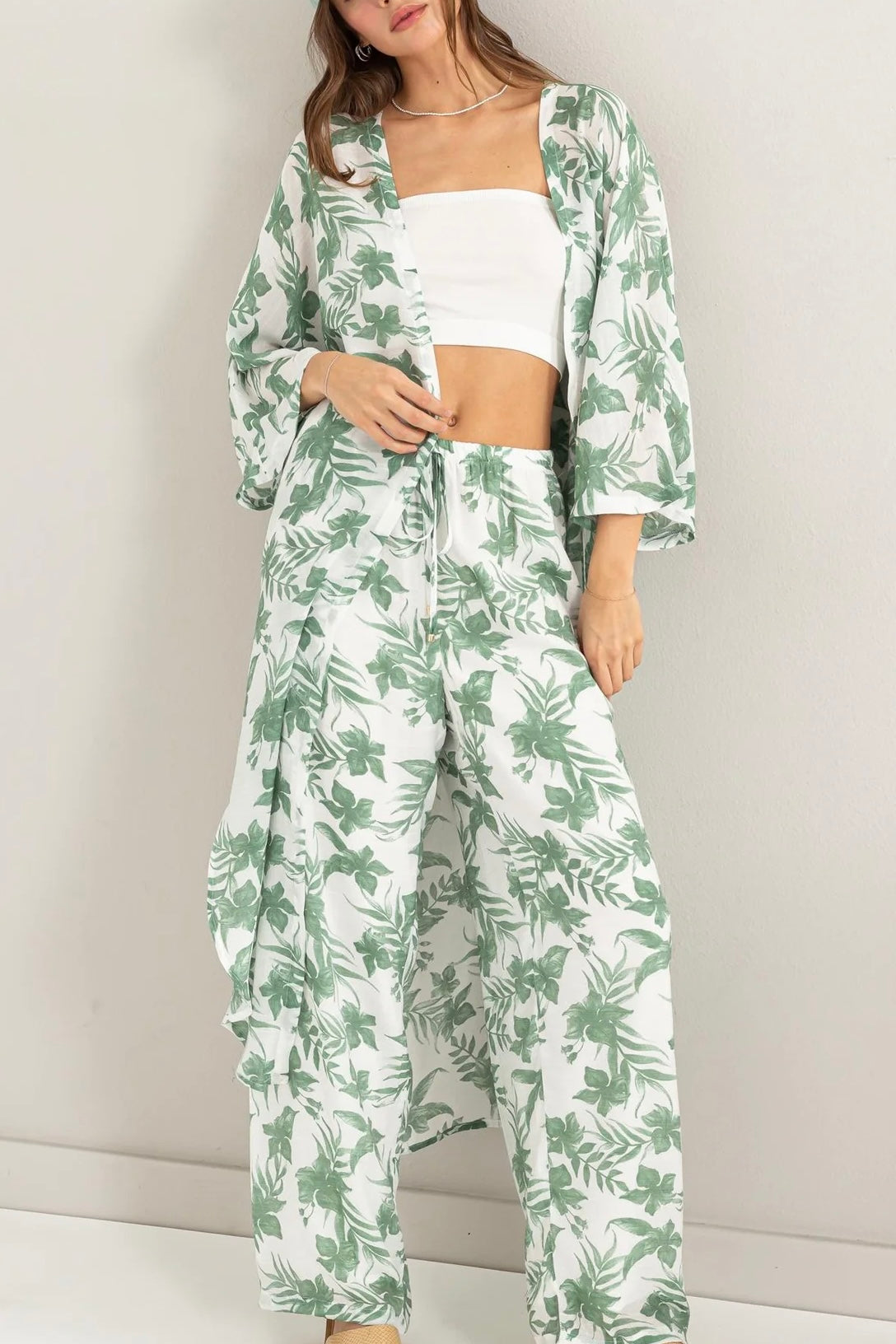 green leaf kimono