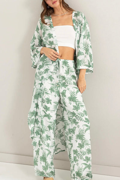 green leaf kimono