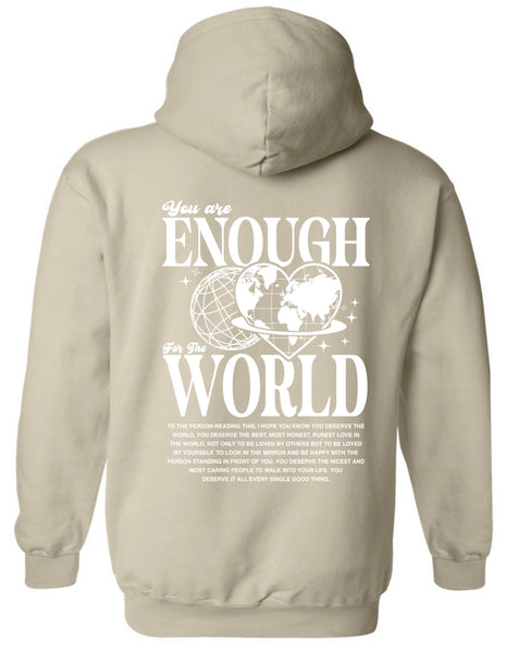 you are enough hoodie lounge set - sand