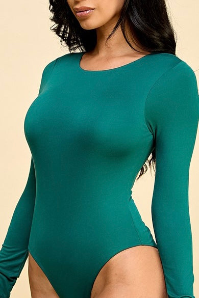 emerald green crewneck soft bodysuit