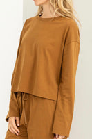 cognac longsleeve lounge top