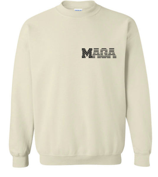 MAGA Garbage Truck Front + Back Tan Crewneck