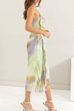 matcha multi ruffle midi dress