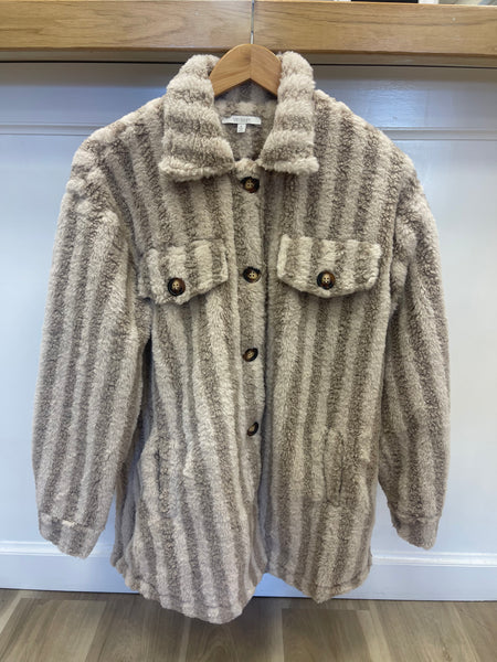 two tone plush jacket