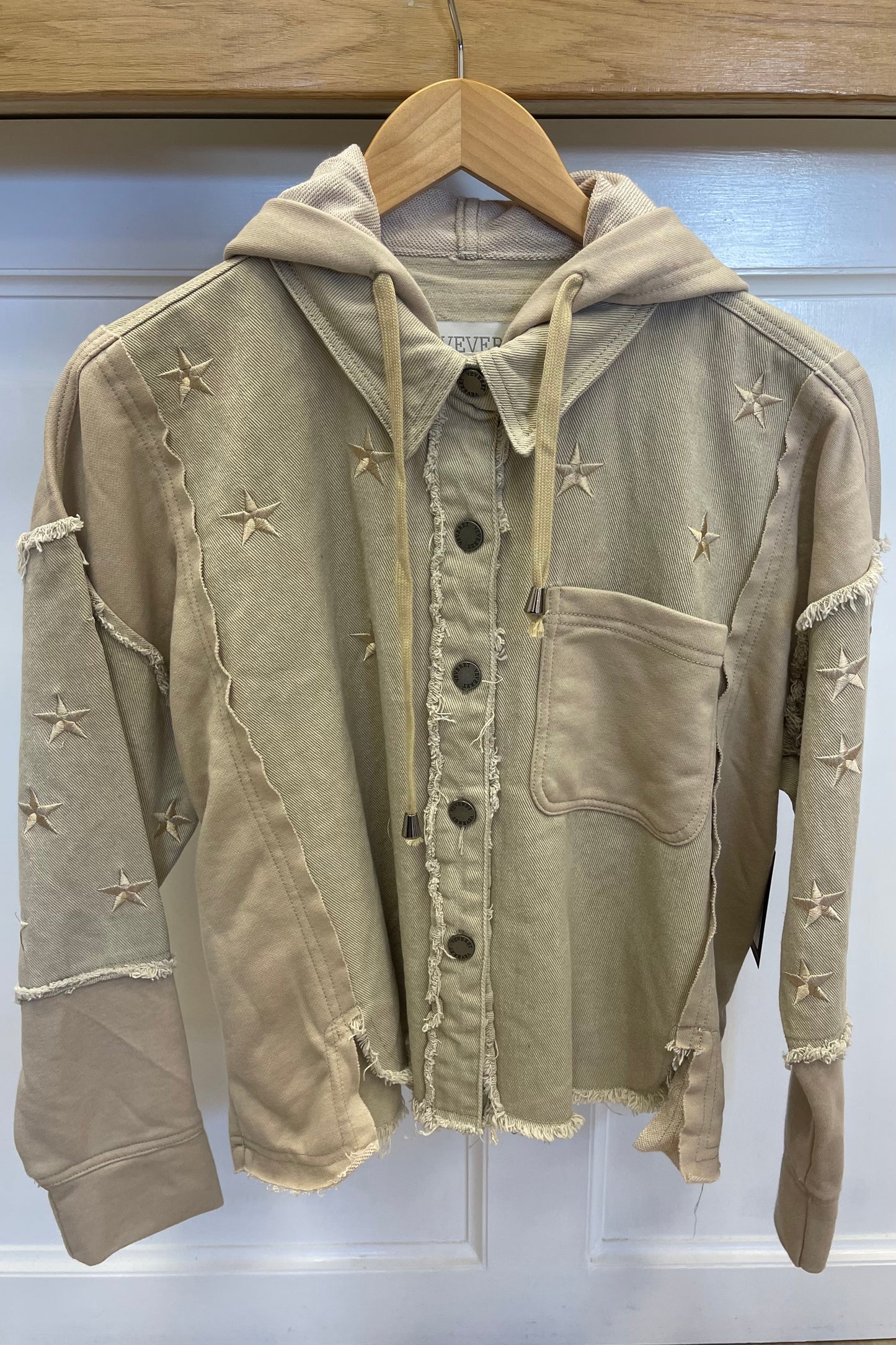 Star Taupe Hooded Shacket
