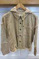 Star Taupe Hooded Shacket