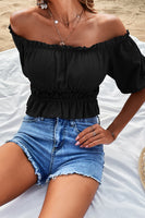 black off the shoulder crop