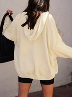 Oversized V Neck Basic Hoodie