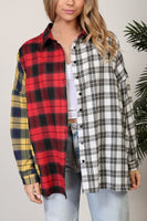 mix plaid + flannel shacket