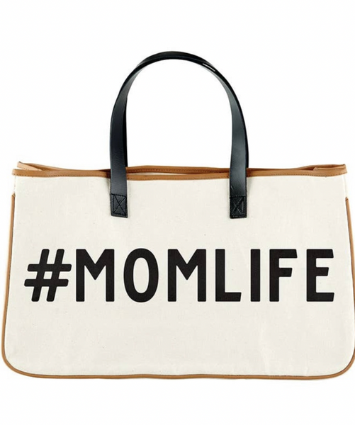 #momlife canvas tote