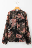 Black Multi Print Long Sleeve Blouse