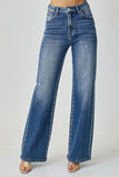 High Waist Girlfriend Style Medium Wash Denim