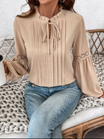 Tie Neck Long Sleeve Blouse