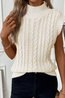 Ivory Cable Knit Turtleneck Sweater