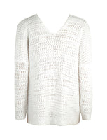 White Single Shoulder Long Sleeve Sweater