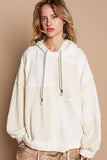 Exposed Seam Hoodie Cream