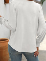 Square Neck Long Sleeve Blouse