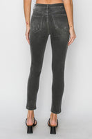 Black Wash High Rise Ankle Skinny Jeans