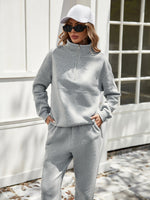 Gray Half Zip Top and Pants Set