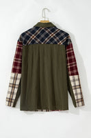 Multi Tone Button Up Long Sleeve Lightweight Jacket