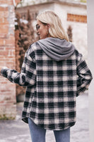 Plaid Hoodie Shacket