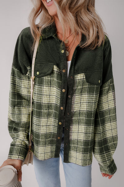 Forest Snap Down Plaid Shacket