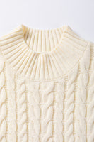 Ivory Cable Knit Turtleneck Sweater