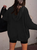 Oversized V Neck Basic Hoodie