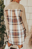 Pocketed Plaid Long Sleeve Mini Dress or Long Shacket